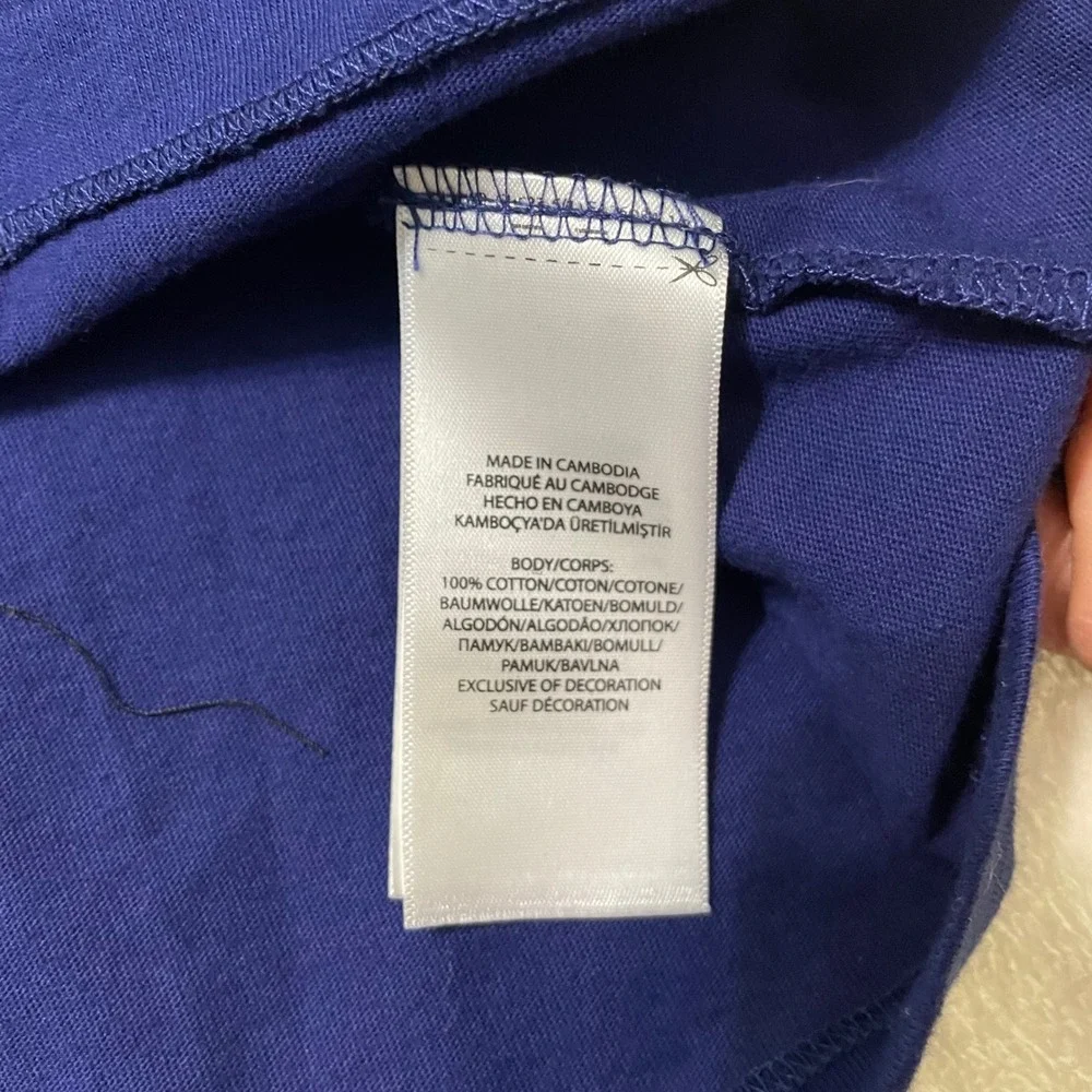 Polo Ralph Lauren T-Shirt Mens L Blue Custom Slim Fit Embroidered Pony Cotton